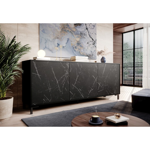 Komoda MARMO KOM200/3D czarny - Halmar