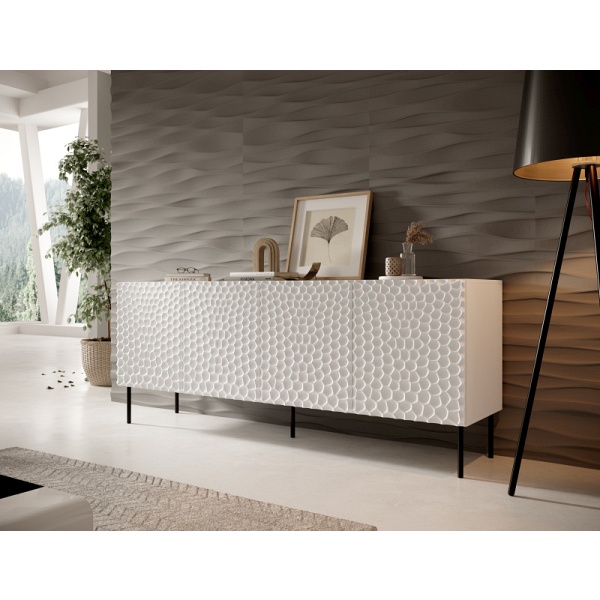 Komoda HOLE 190 biały mat/ biały mat - Halmar