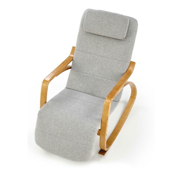 Fotel PRIME wypoczynkowy z funkcją kołyski popielaty - Halmar