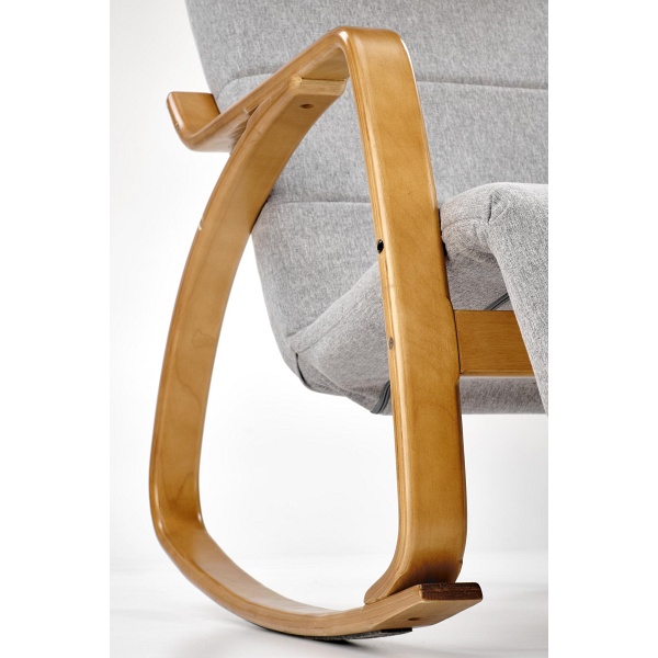 Fotel PRIME wypoczynkowy z funkcją kołyski popielaty - Halmar