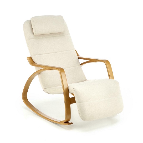 Fotel PRIME wypoczynkowy z funkcją kołyski, beżowy - Halmar
