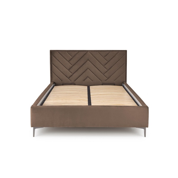 Łóżko MODULO W1 160 - wezgłowie beżowy tap. Monolith 09 - Halmar