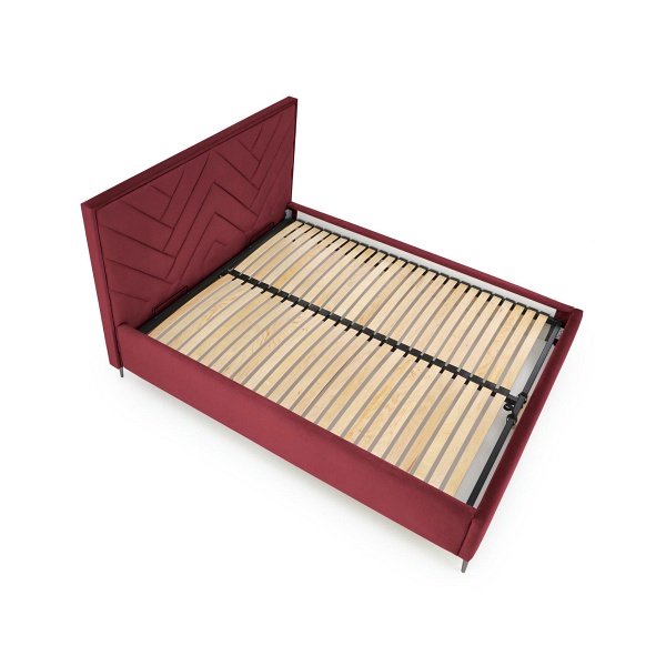 Łóżko MODULO W1 160 - wezgłowie bordowy tap. Monolith 59 - Halmar