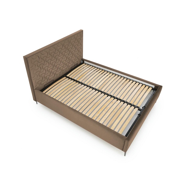 Łóżko MODULO W2 160 - wezgłowie beżowy tap. Monolith 09 - Halmar