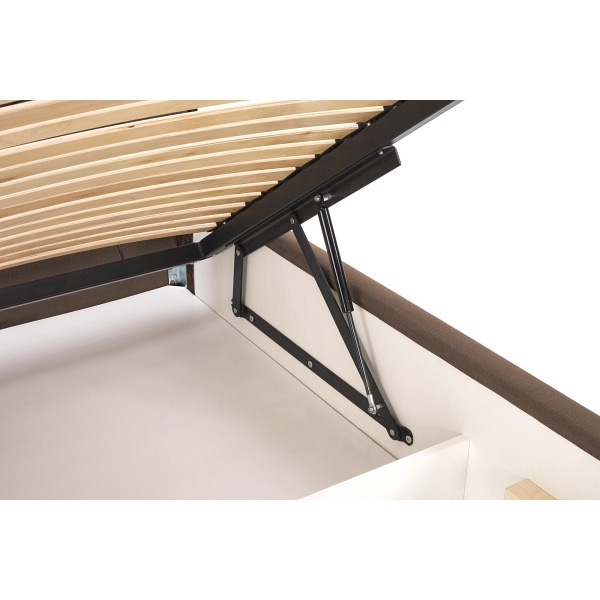 Łóżko MODULO W2 160 - wezgłowie beżowy tap. Monolith 09 - Halmar