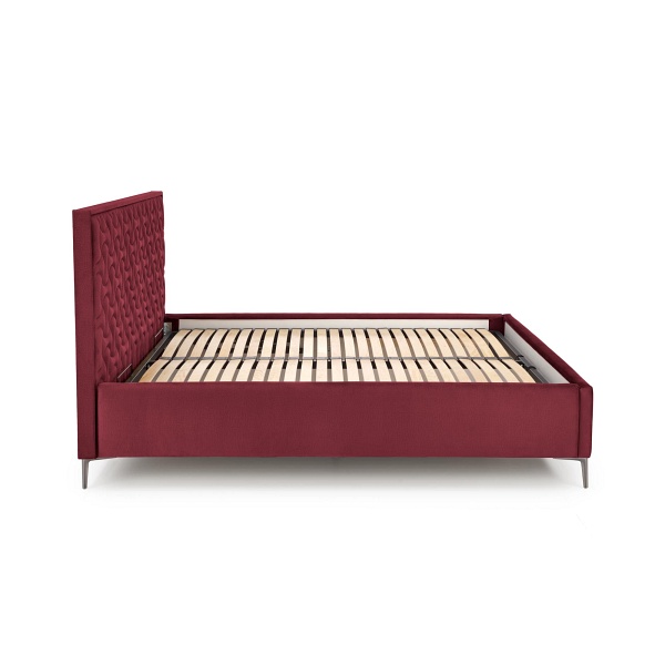 Łóżko MODULO W2 160 - wezgłowie bordowy tap. Monolith 59 - Halmar