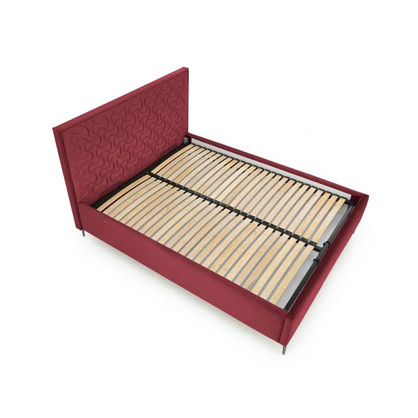 Łóżko MODULO W2 160 - wezgłowie bordowy tap. Monolith 59 - Halmar