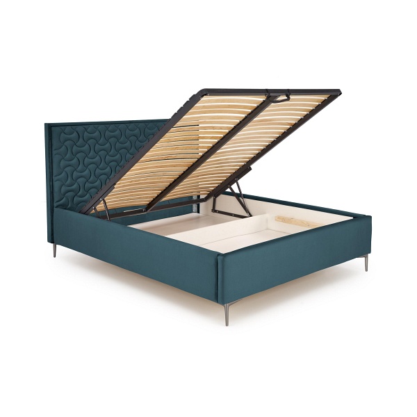 Łóżko MODULO W2 160 - wezgłowie ciemny zielony tap. Monolith 37 - Halmar
