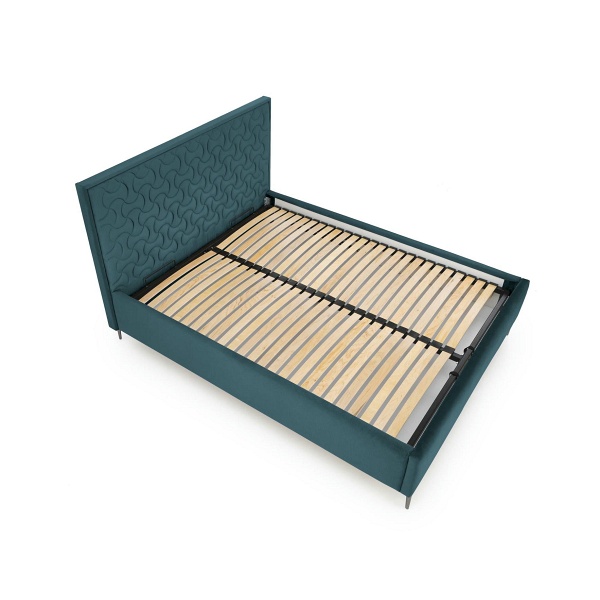 Łóżko MODULO W2 160 - wezgłowie ciemny zielony tap. Monolith 37 - Halmar
