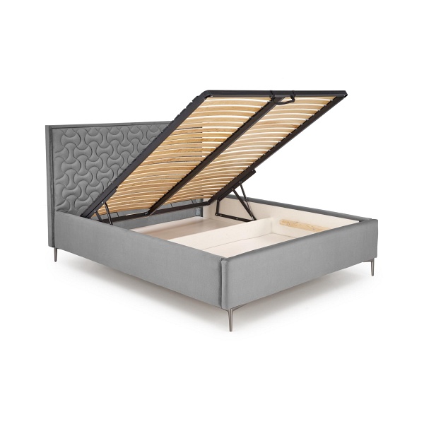 Łóżko MODULO W2 160 - wezgłowie popiel tap. Monolith 85 - Halmar