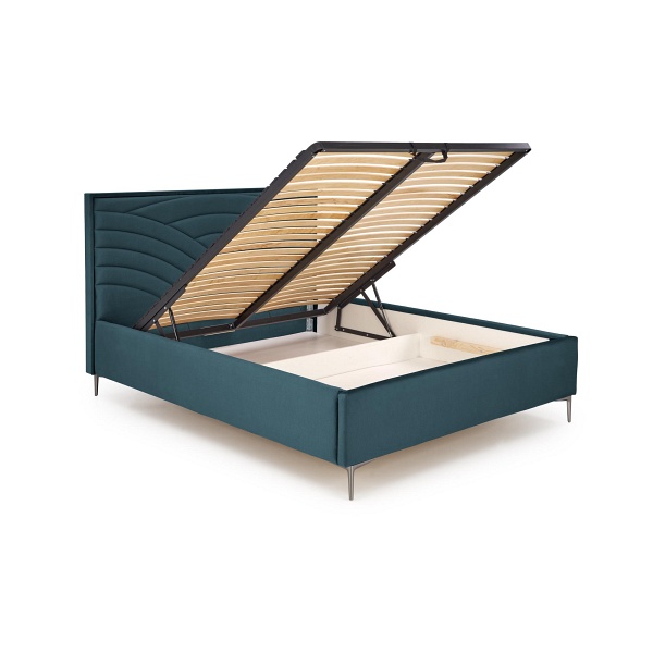 Łóżko MODULO W3 160 - wezgłowie ciemny zielony tap. Monolith 37 - Halmar