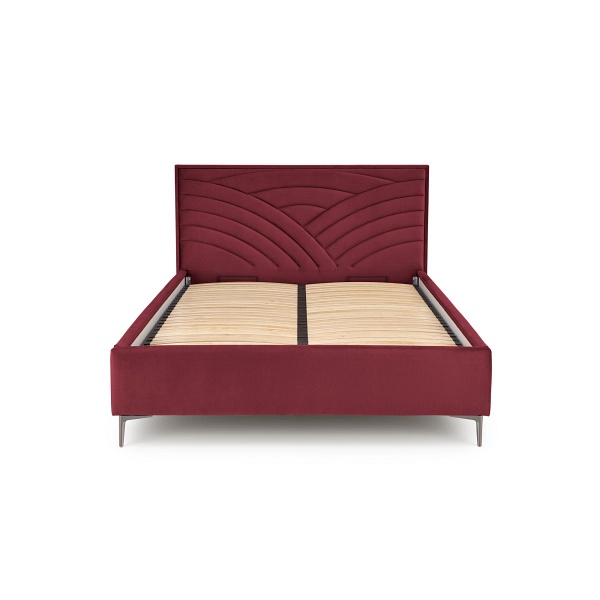 Łóżko MODULO W3 160 - wezgłowie bordowy tap. Monolith 59 - Halmar