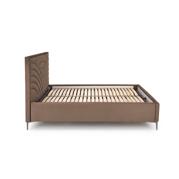 Łóżko MODULO W3 160 - wezgłowie beżowy tap. Monolith 09 - Halmar