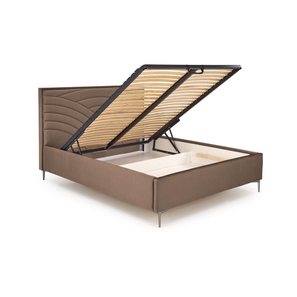 Łóżko MODULO W3 160 - wezgłowie beżowy tap. Monolith 09 - Halmar