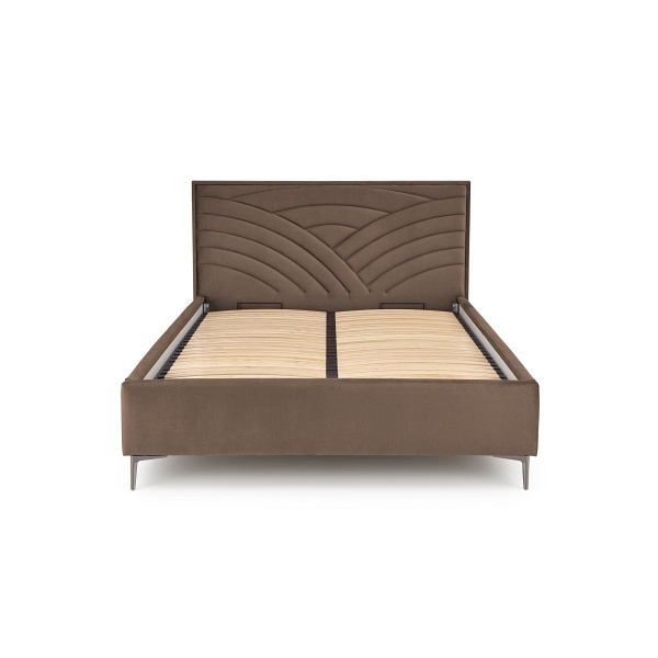 Łóżko MODULO W3 160 - wezgłowie beżowy tap. Monolith 09 - Halmar