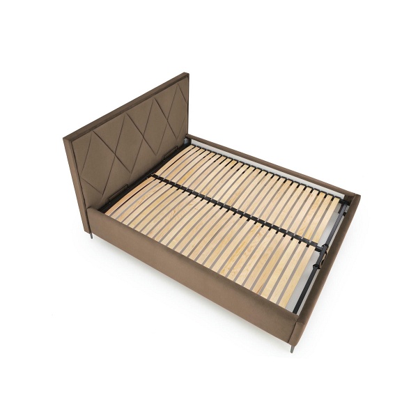 Łóżko MODULO W4 160 - wezgłowie beżowy tap. Monolith 09 - Halmar