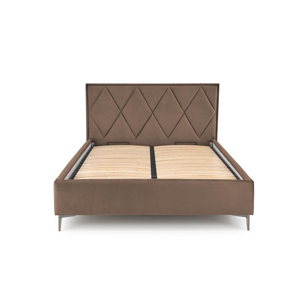 Łóżko MODULO W4 160 - wezgłowie beżowy tap. Monolith 09 - Halmar