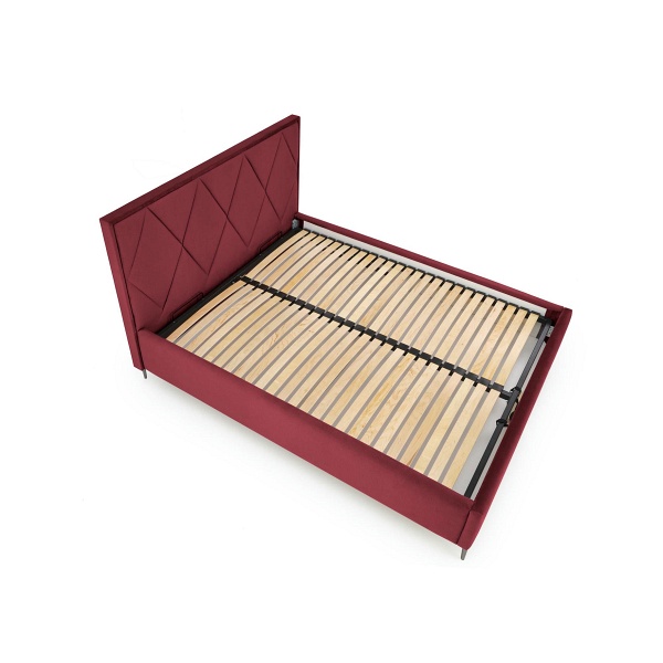 Łóżko MODULO W4 160 - wezgłowie bordowy tap. Monolith 59 - Halmar