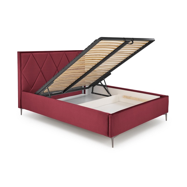 Łóżko MODULO W4 160 - wezgłowie bordowy tap. Monolith 59 - Halmar