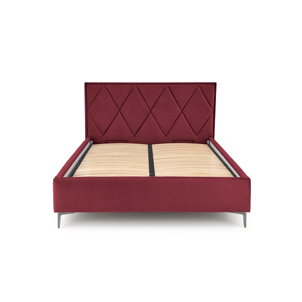 Łóżko MODULO W4 160 - wezgłowie bordowy tap. Monolith 59 - Halmar