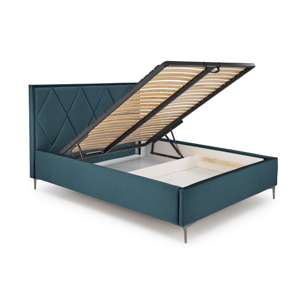 Łóżko MODULO W4 160 - wezgłowie ciemny zielony tap. Monolith 37 - Halmar