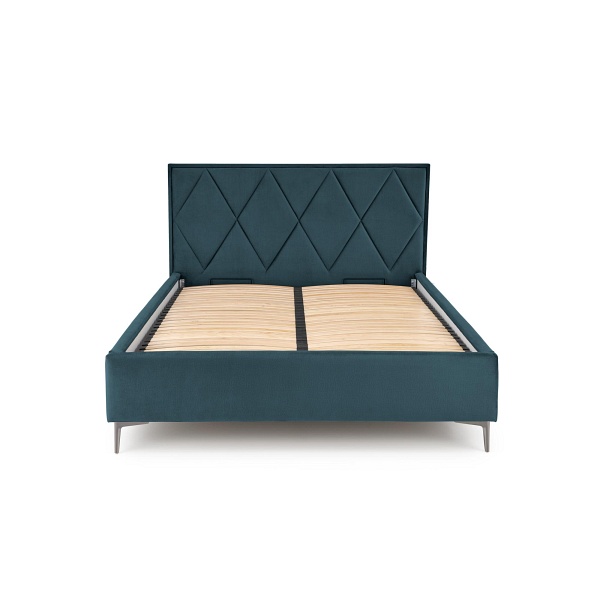 Łóżko MODULO W4 160 - wezgłowie ciemny zielony tap. Monolith 37 - Halmar