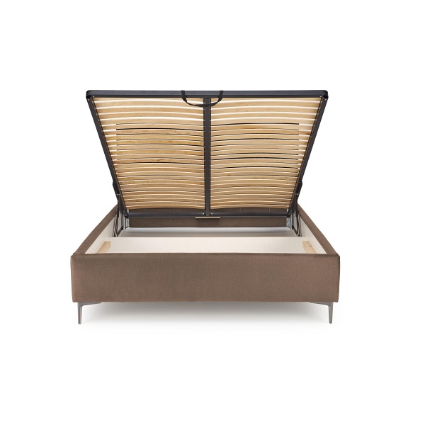 Łóżko MODULO W5 160 - wezgłowie beżowy tap. Monolith 09 - Halmar