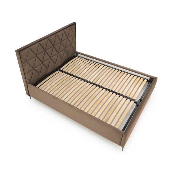 Łóżko MODULO W5 160 - wezgłowie beżowy tap. Monolith 09 - Halmar