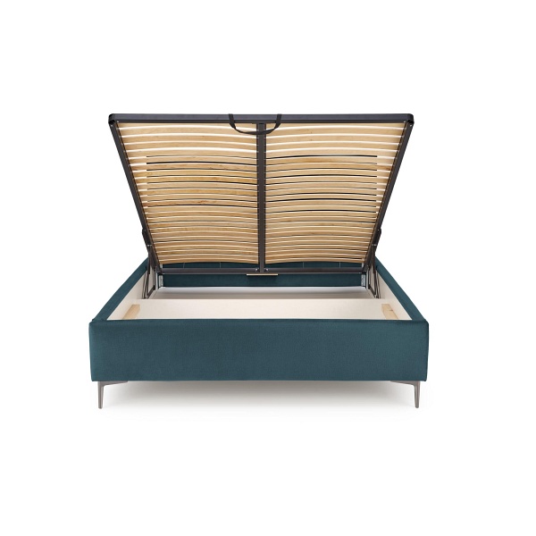 Łóżko MODULO W5 160 - wezgłowie ciemny zielony tap. Monolith 37 - Halmar