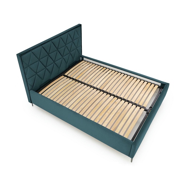 Łóżko MODULO W5 160 - wezgłowie ciemny zielony tap. Monolith 37 - Halmar