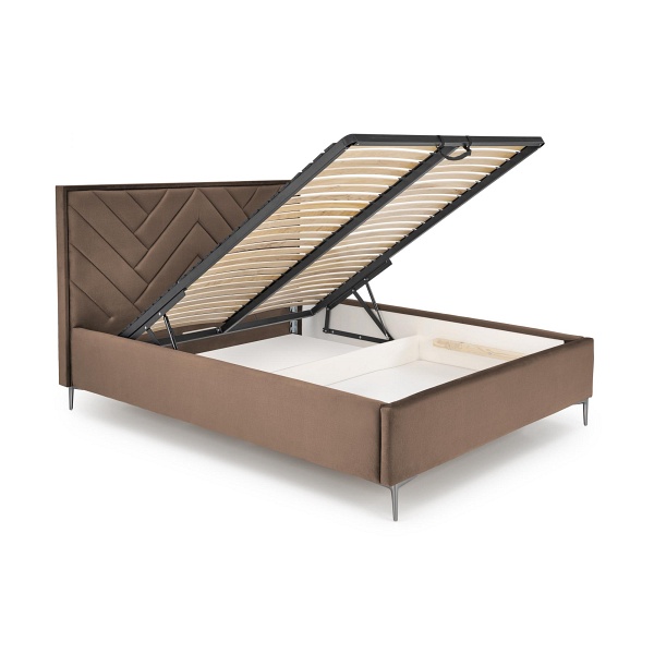 Łóżko MODULO korpus 160 - beżowy tap. Monolith 09 - Halmar