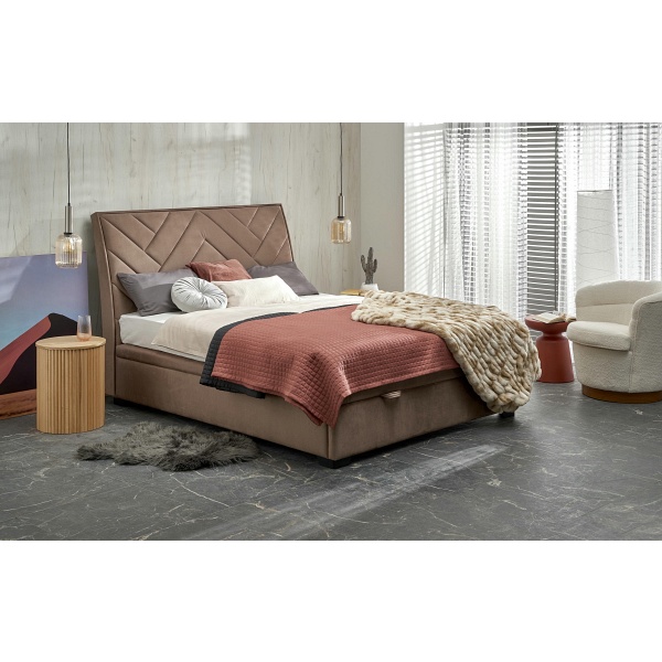 Łóżko CONTINENTAL 1 160 - beżowy tap. Monolith 09 - Halmar