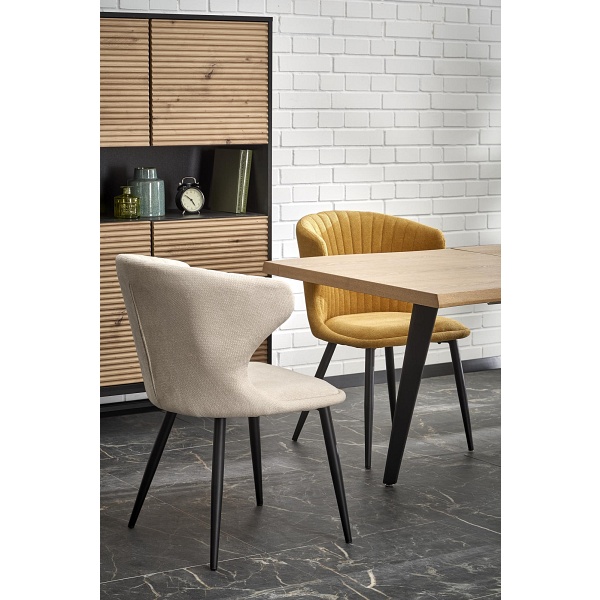 Stół DICKSON 2 rozkładany 150-210/90 cm, blat - naturalny, nogi - czarny - Halmar