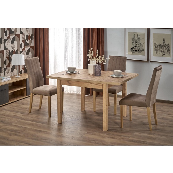 Stół TIAGO KWADRAT rozkładany 90-125/90 blat: dąb craft, nogi: dąb craft - Halmar