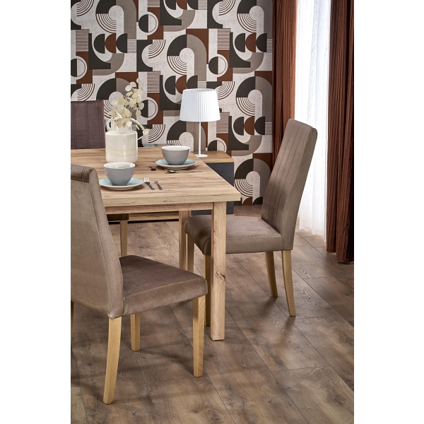 Stół TIAGO KWADRAT rozkładany 90-125/90 blat: dąb craft, nogi: dąb craft - Halmar