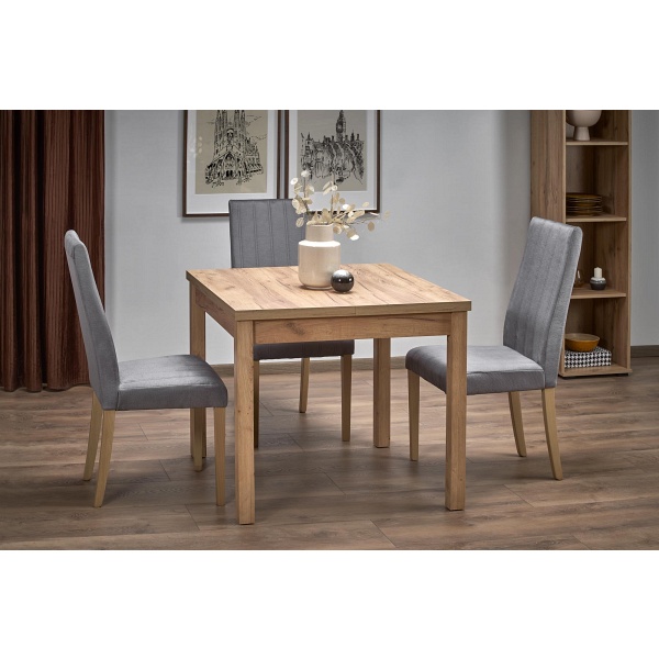 Stół TIAGO KWADRAT rozkładany 90-125/90 blat: dąb craft, nogi: dąb craft - Halmar