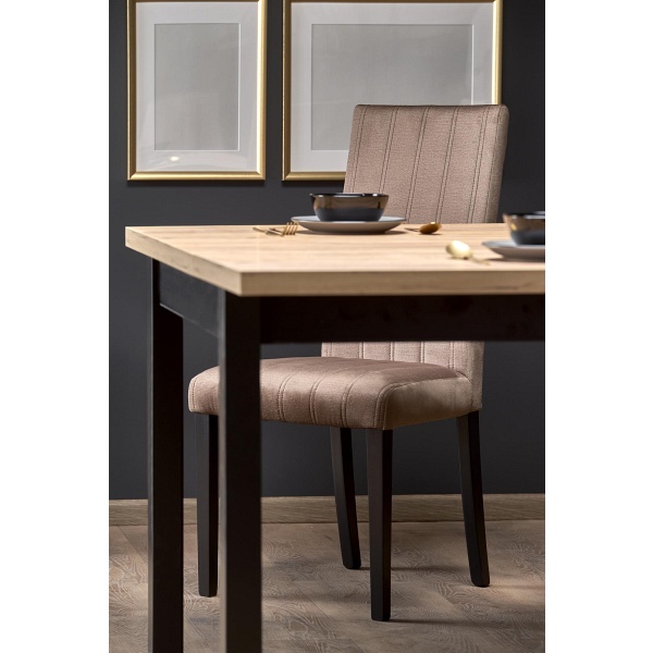 Stół TIAGO KWADRAT rozkładany 90-125/90 blat: dąb craft, nogi: czarny - Halmar