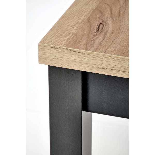 Stół TIAGO KWADRAT rozkładany 90-125/90 blat: dąb craft, nogi: czarny - Halmar