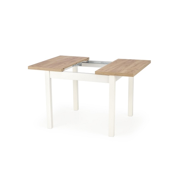Stół TIAGO KWADRAT rozkładany 90-125/90 blat: dąb craft, nogi: biały - Halmar
