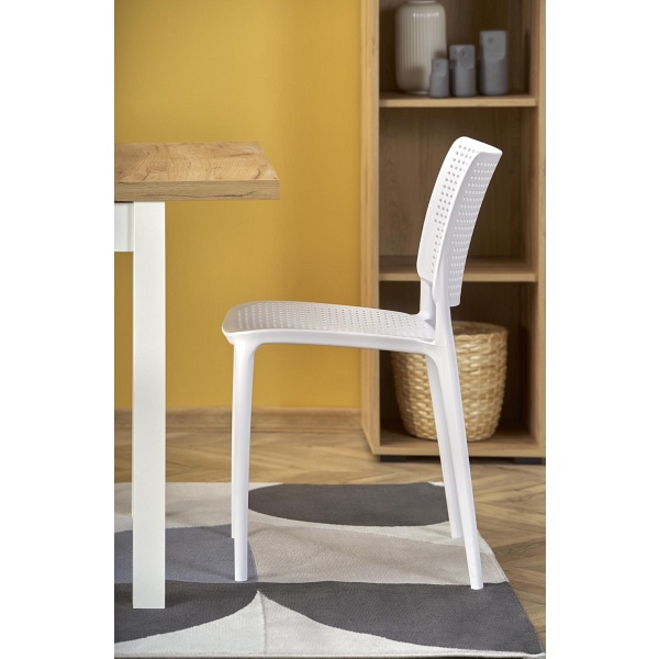 Stół TIAGO KWADRAT rozkładany 90-125/90 blat: dąb craft, nogi: biały - Halmar