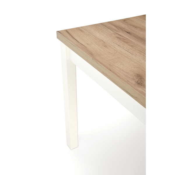 Stół TIAGO KWADRAT rozkładany 90-125/90 blat: dąb craft, nogi: biały - Halmar