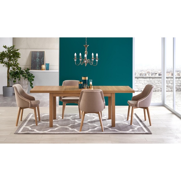 Stół TIAGO 2 rozkładany 140-220/80 blat: dąb craft, nogi: dąb craft - Halmar