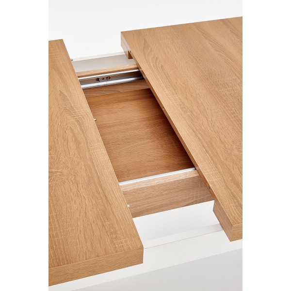 Stół TIAGO 2 rozkładany 140-220/80 blat: dąb craft, nogi: biały - Halmar