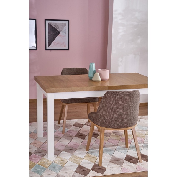 Stół TIAGO 2 rozkładany 140-220/80 blat: dąb craft, nogi: biały - Halmar