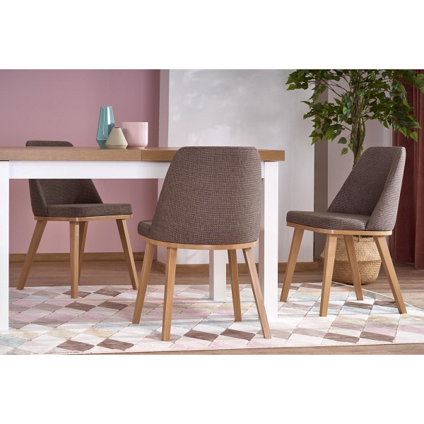 Stół TIAGO 2 rozkładany 140-220/80 blat: dąb craft, nogi: biały - Halmar