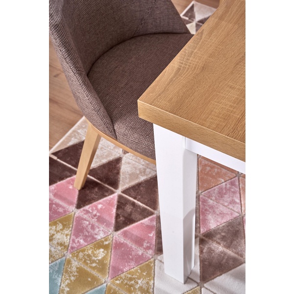 Stół TIAGO 2 rozkładany 140-220/80 blat: dąb craft, nogi: biały - Halmar