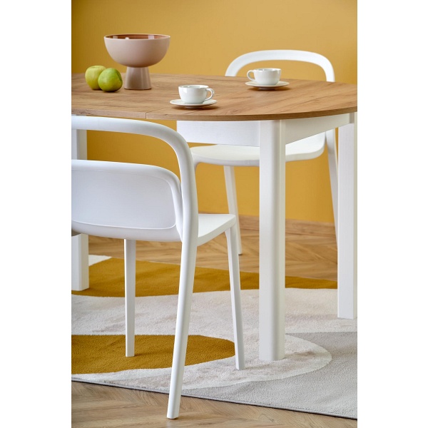 Stół RINGO kolor blat dąb craft, nogi - biały - Halmar