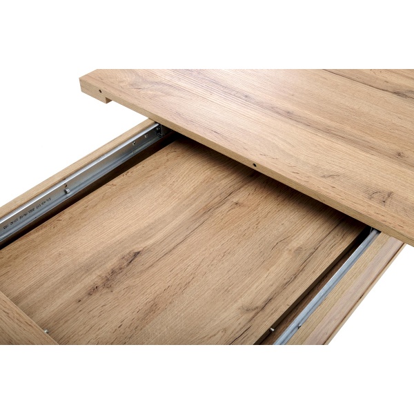 Stół BRANDON rozkładany 160-200/90 cm dąb wotan/czarny - Halmar