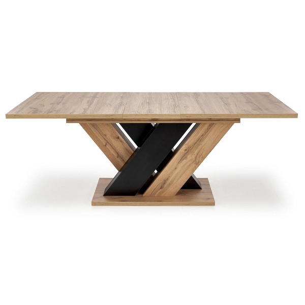 Stół BRANDON rozkładany 160-200/90 cm dąb wotan/czarny - Halmar