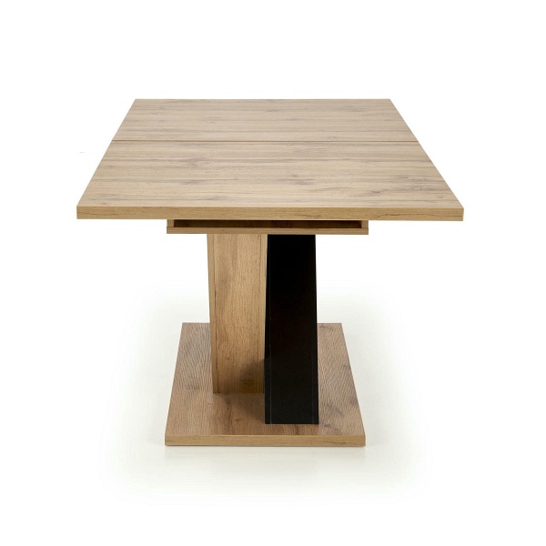Stół BRANDON rozkładany 160-200/90 cm dąb wotan/czarny - Halmar